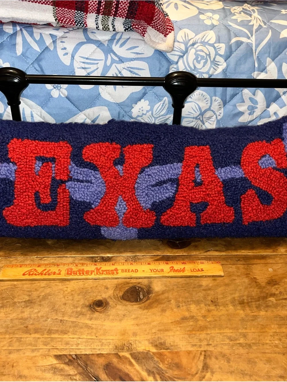 Texas Embroidered Door Draft Stopper - Navy and Red